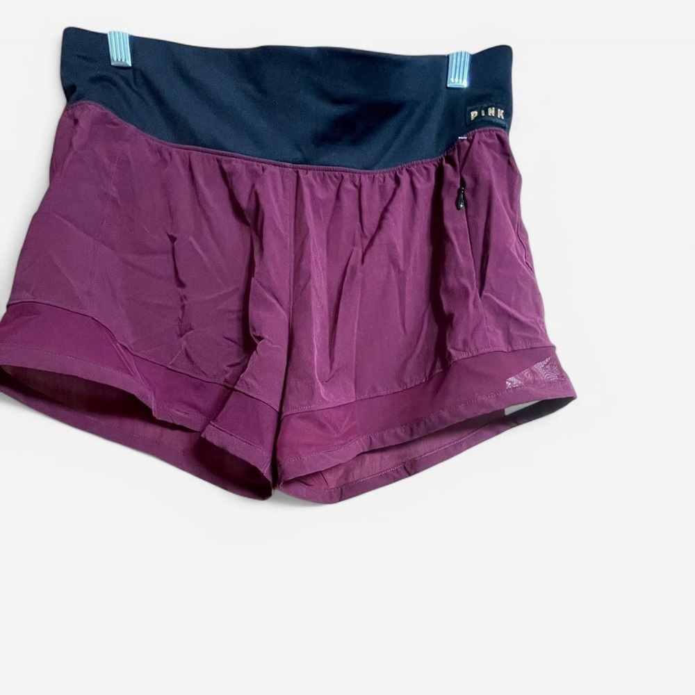 PINK Victoria's Secret Women's Burgundy and Black Shorts